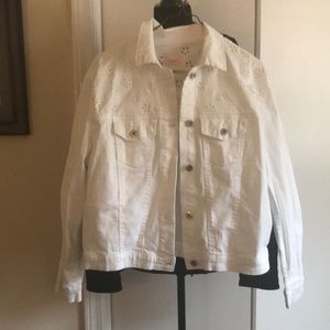 candies white eyelet jacket. Very cute for summer spring and fall.